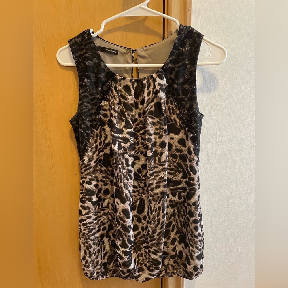 Maurices Animal Print Sleeveless Top: Size XS